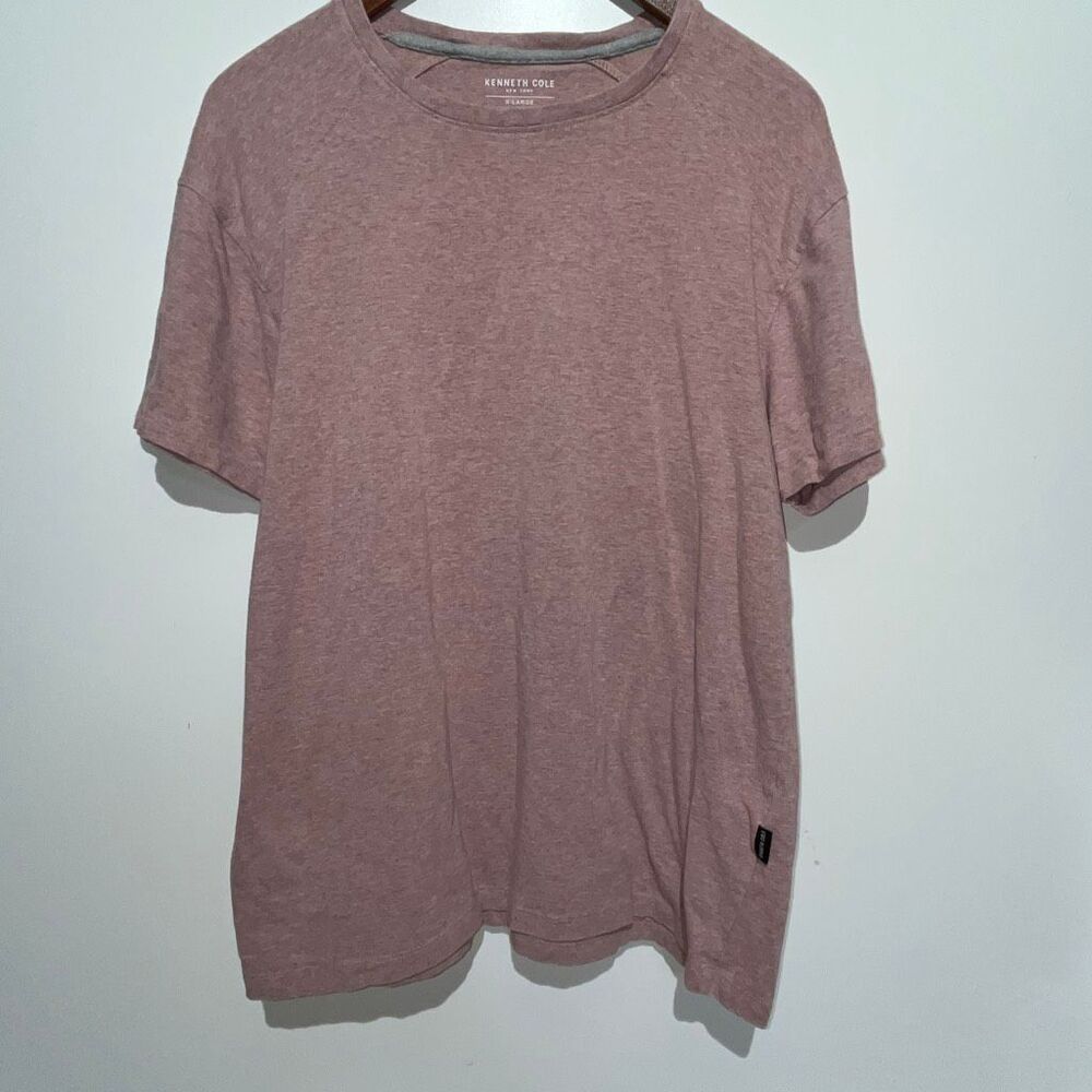 Kenneth Cole Men's Pink Heather Crew Neck Organic Cotton Blend T-Shirt Size XL